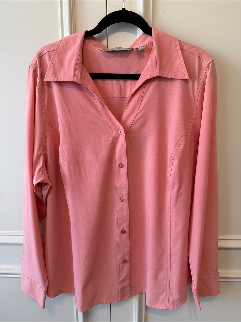 Avenue Pink Button-Down Collared Blouse